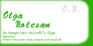 olga molcsan business card